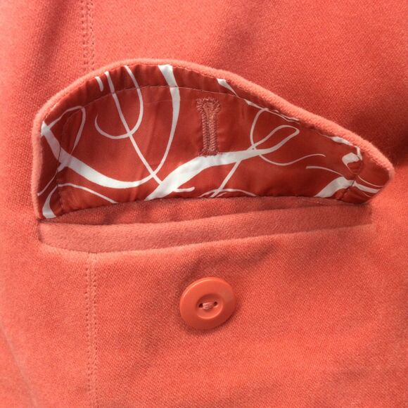 Chico's Pea Coat Women's Size 3 US L/16 Salmon Button Up Collared Lined Pockets - Picture 3 of 11